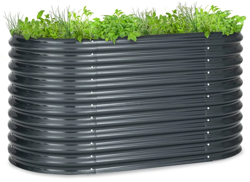 Blumfeldt High Grow, vyvýšený záhon, 160 x 80 x 80 cm, vlnovitý plech, jednoduchá montáž