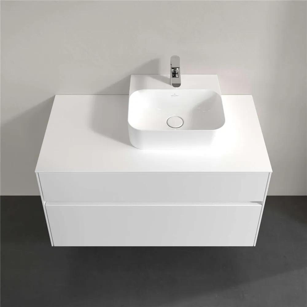 VILLEROY &amp; BOCH Collaro závesná skrinka pod umývadlo na dosku (umývadlo vpravo), 2 zásuvky, 1000 x 500 x 548 mm, White Matt, C09600MS