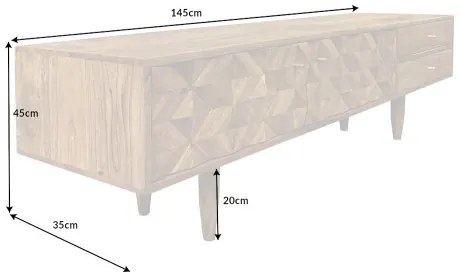 TV-skrinka 43736 Alpine 145cm Drevo Acacia Honey  - Komfort-nábytok