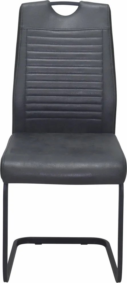 Jedálenská stolička Rindul, antracitová látka v optike lesklej kože
