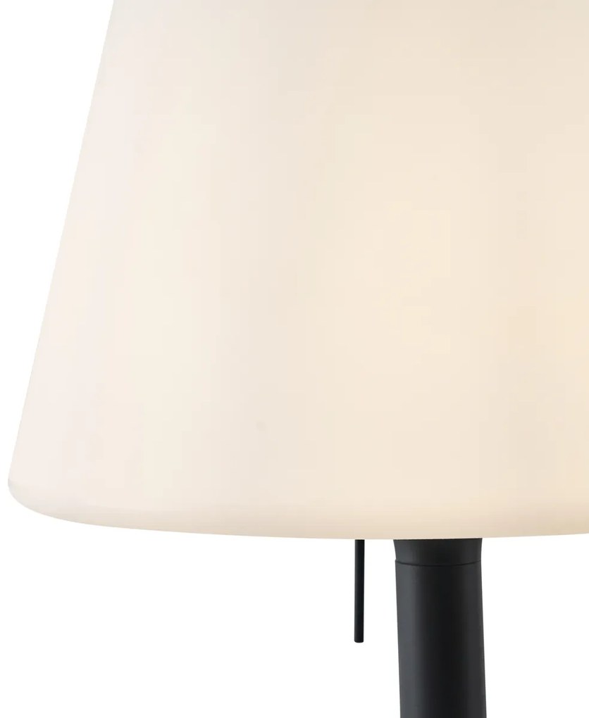 Moderná vonkajšia stojaca lampa čierna s bielym tienidlom IP44 - Big Virginia