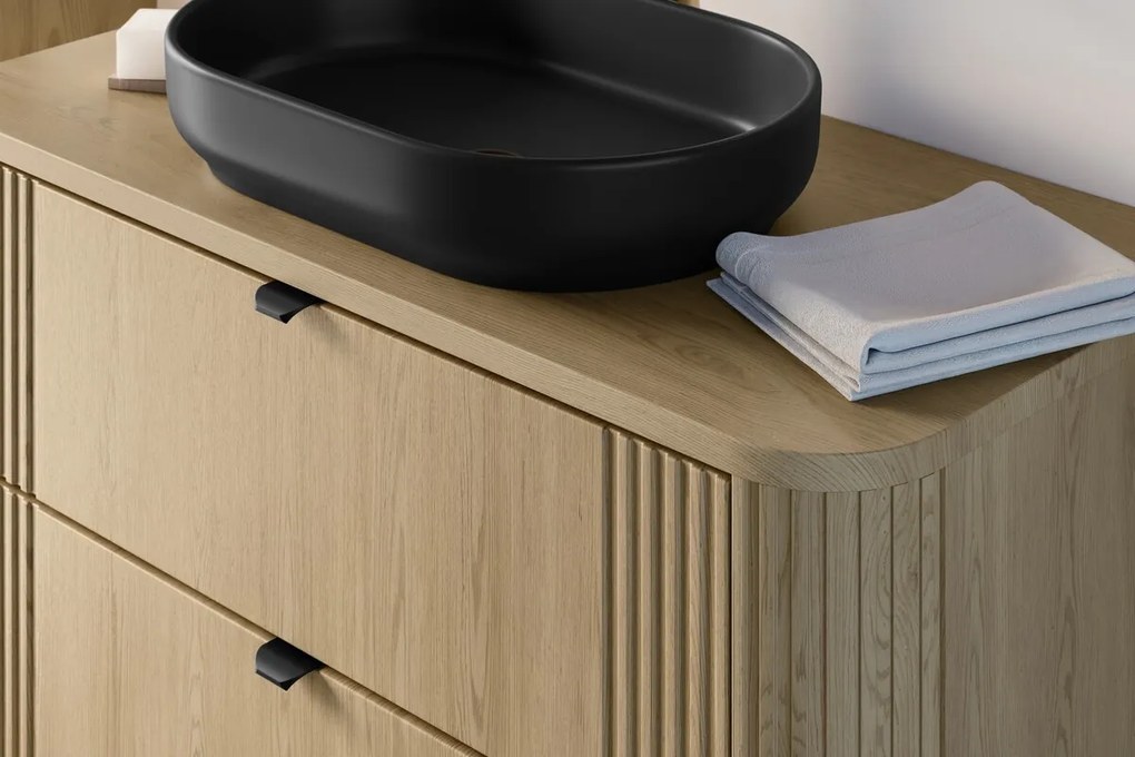 Kúpeľňová zostava Ovalia so skrinkami 100 cm dub Cremona