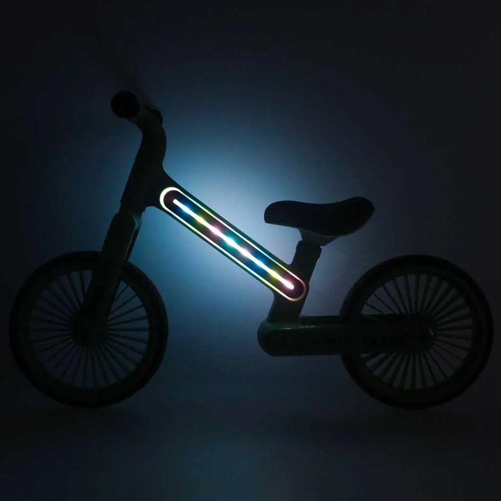 KIK Detský krosový bežecký bicykel Trike Fix Glow LED RGB zelený s EVA kolesami 12"