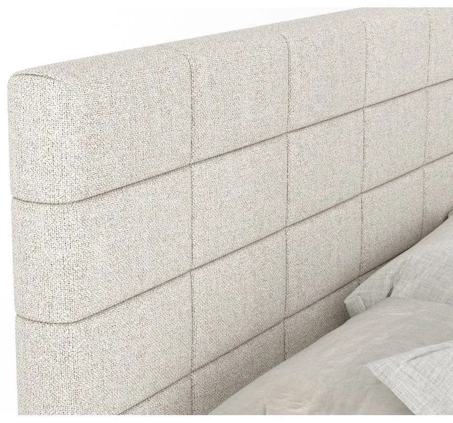 Béžová boxspring posteľ s úložným priestorom 160x200 cm Ava – Maison de Rêve