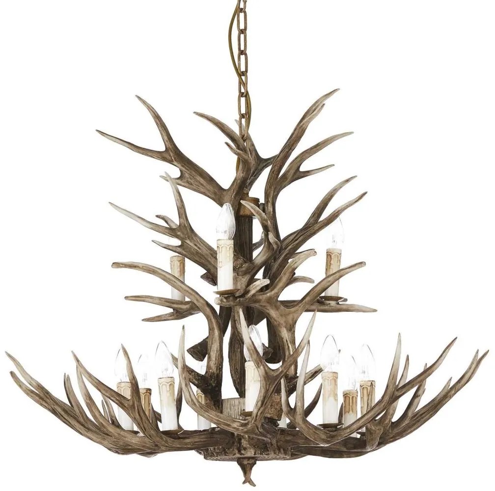 Ideal Lux - Luster na reťazi CHALET 12xE14/40W/230V parožie