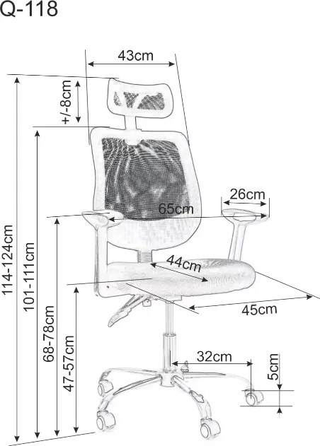 Čierne kancelárske kreslo FLEXISEAT Q-118