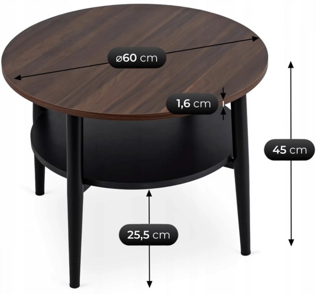 PROXIMA.store - Dizajnový konferenčný stolík PAULO FARBA: čierna, Materiál: orech