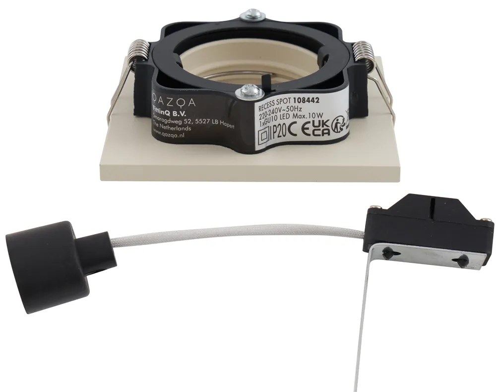 Sada 6 moderných zapustených bodových svetiel béžová GU10 50 mm otočné a naklápacie - Qure