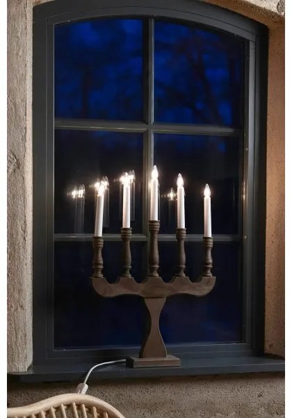 Markslöjd 706280 - Vianočný svietnik SVANEHOLM 5xE10/3W/230V borovica/hnedá