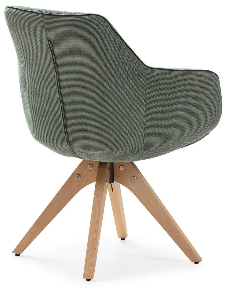 Zelené čalúnené jedálenské kreslá v súprave s podrúčkami 2 ks Donatelo – Marckeric