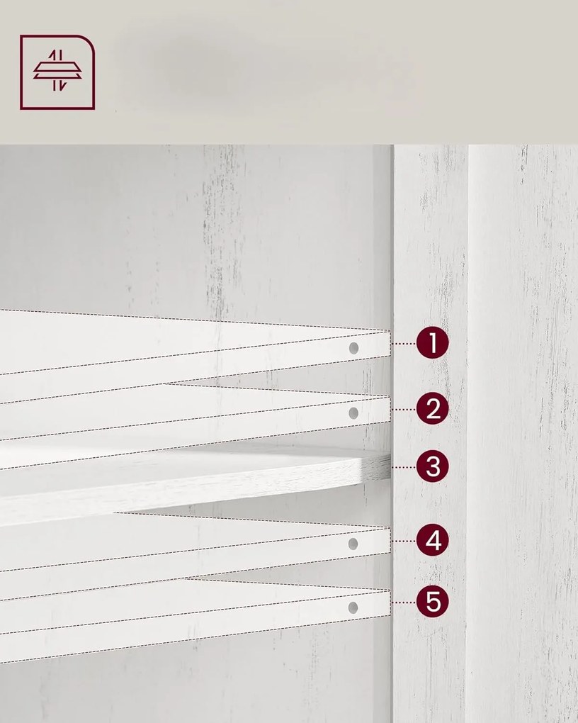 Kuchyňská skříňka Vasagle Pigo 80 cm bílá/hnědá