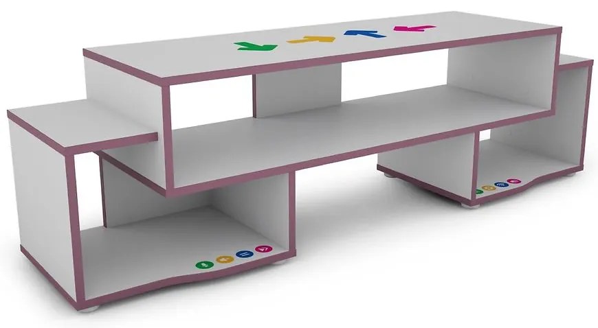 TV stolík Matrix 140 biela/fialový