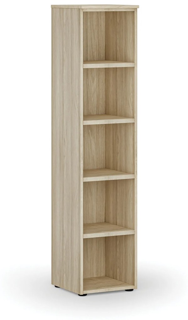 Kancelársky regál PRIMO WOOD, 1781 x 400 x 420 mm, dub prírodný