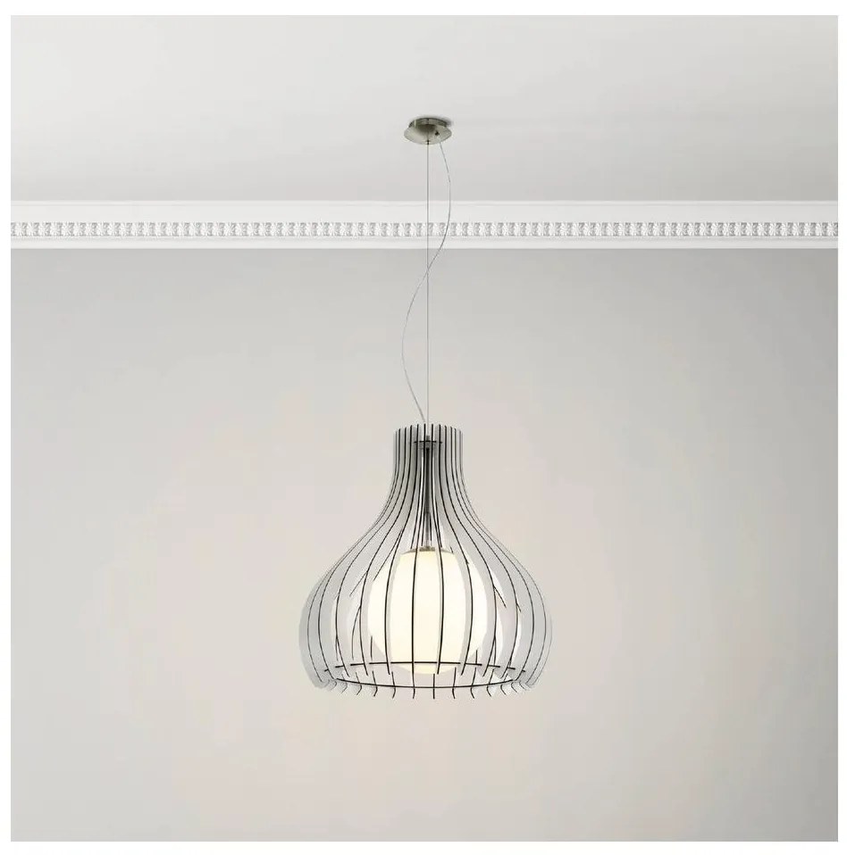 Eglo 96211 - Závesný luster na lanku TINDORI 1xE27/60W/230V pr. 50 cm biely