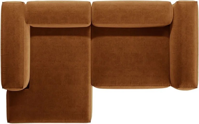 Rohová pohovka v tehlovej farbe (ľavý roh/s leňoškou) Bergamo – Cosmopolitan Design