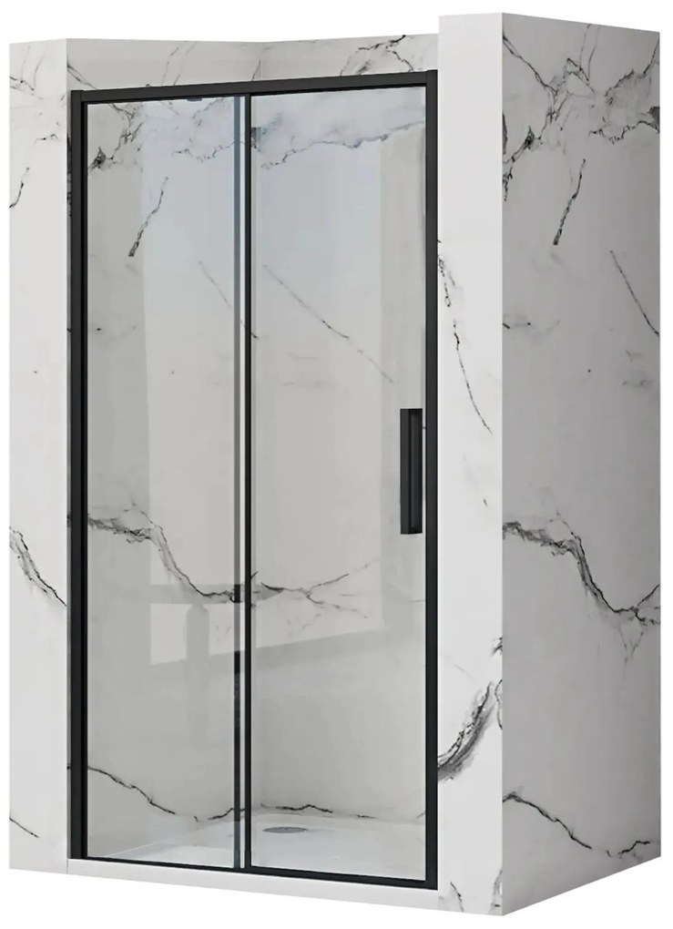 Rea Rapid Slide, posuvné sprchové dvere 1300 x 1950 mm, 6mm číre sklo, čierny profil, REA-K6403