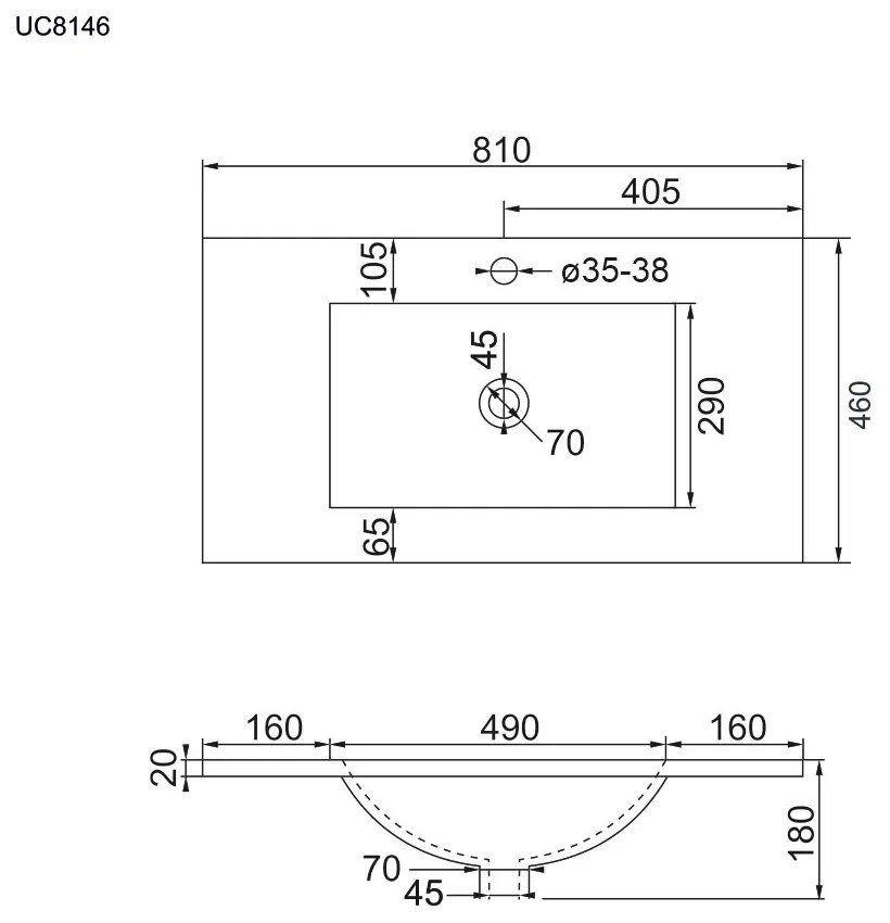 Mereo Mailo, kúpeľňová skrinka s keramickým umývadlom 81 cm, dub Riviera, chróm madlo, MER-CN526