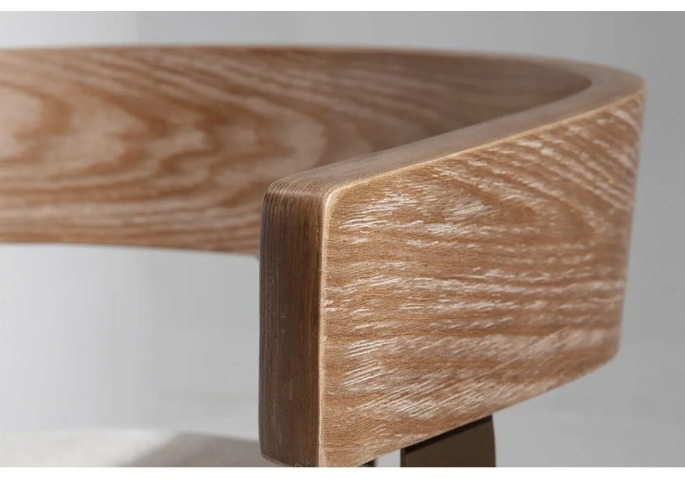 Krémovobiele/v prírodnej farbe čalúnené barové stoličky v súprave s podrúčkami 2 ks Ilia – MOME