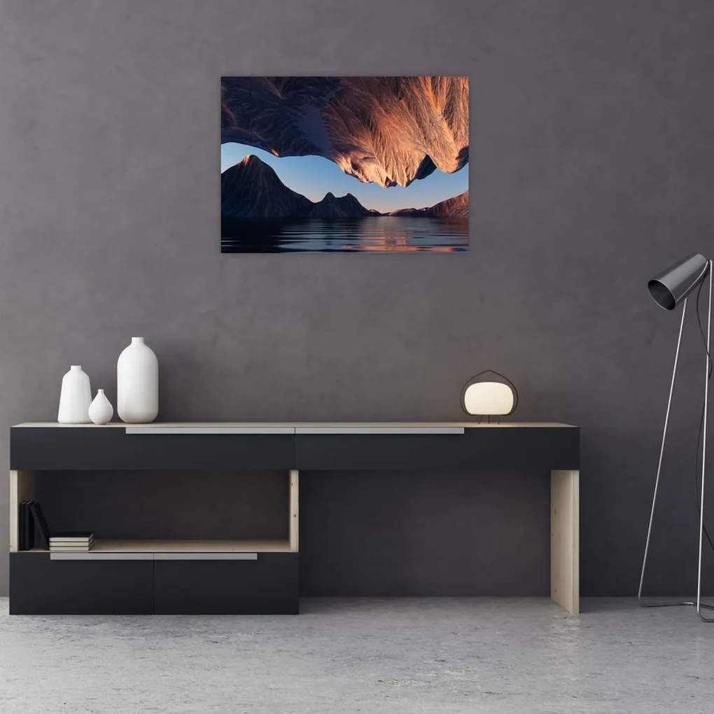 Obraz - 3D útesy (70x50 cm)