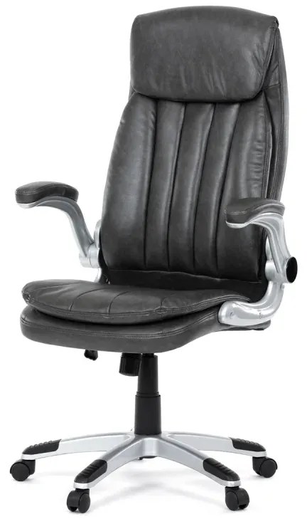 Křeslo kancelářské, šedá ekokůže, houpací mechanismus