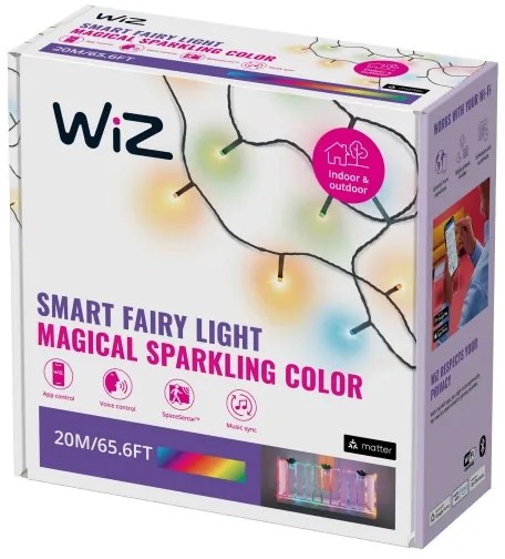 WiZ - LED RGBW Stmievateľná vonkajšia reťaz 160xLED 20m IP44 2700-5000K Wi-Fi