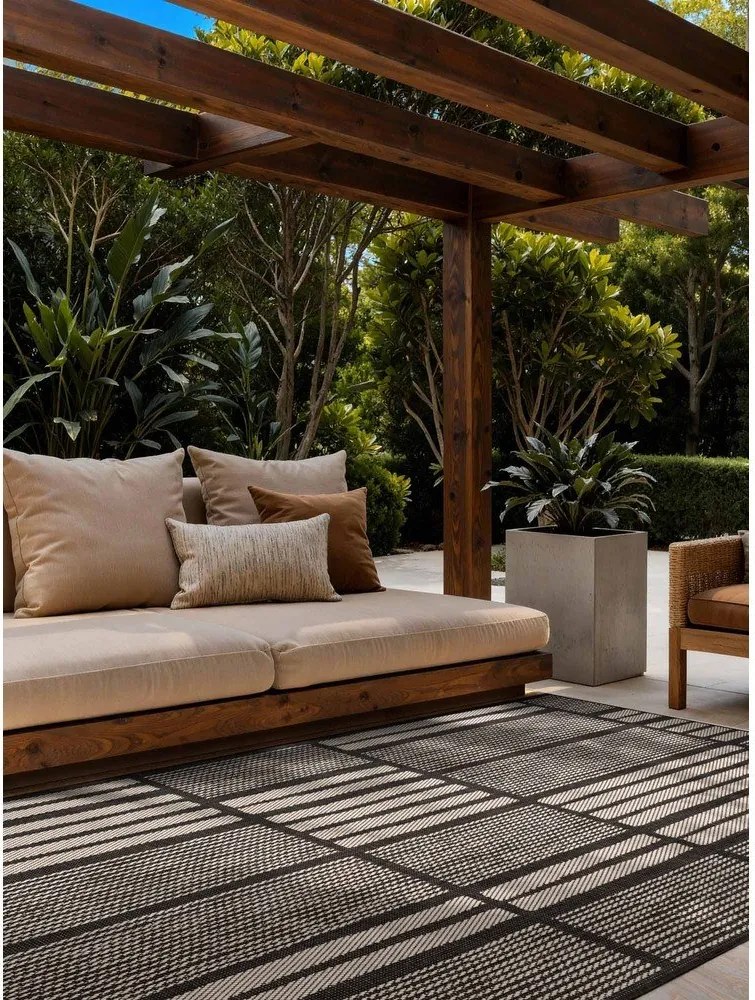 Čierny/krémový vnútorný a vonkajší koberec 160x230 cm Haringey Allington – Ted Baker