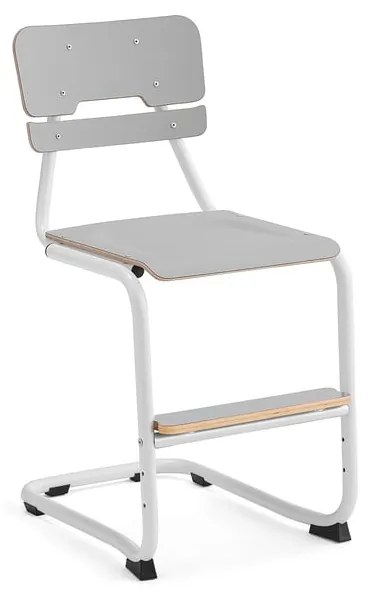 Školská stolička LEGERE III, V 500 mm, biela, šedá
