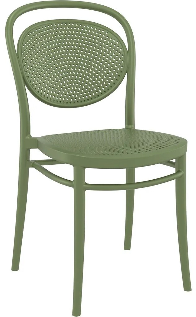 MARCEL záhradná stolička bez podrúčok olive green