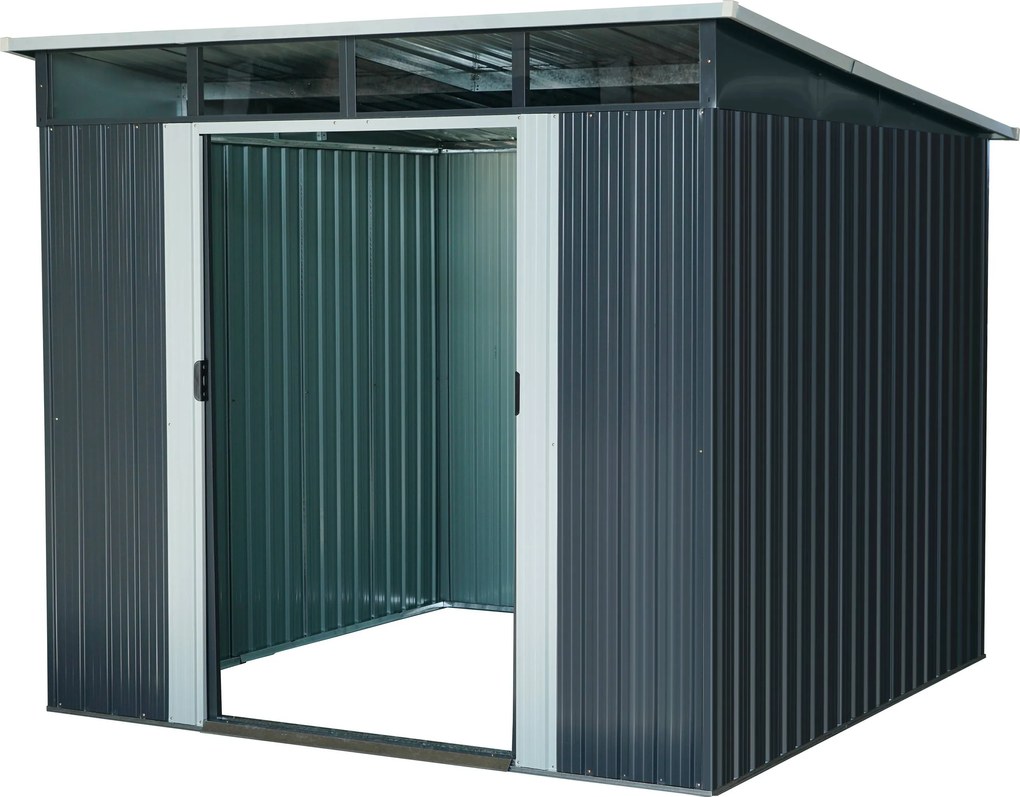 Záhradný domček BestBerg ZD‑808AW / 5,6 m² / 236 × 238 × 203 cm / antracit/biela