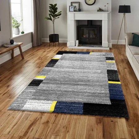 Koberce Breno Kusový koberec AMRIT 152/blue, sivá, viacfarebná,120 x 170 cm