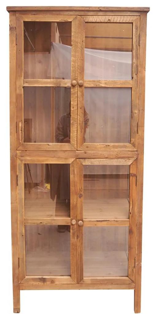 Sklenná vitrína z dreva „Laval", 81 x 44 x 180 cm