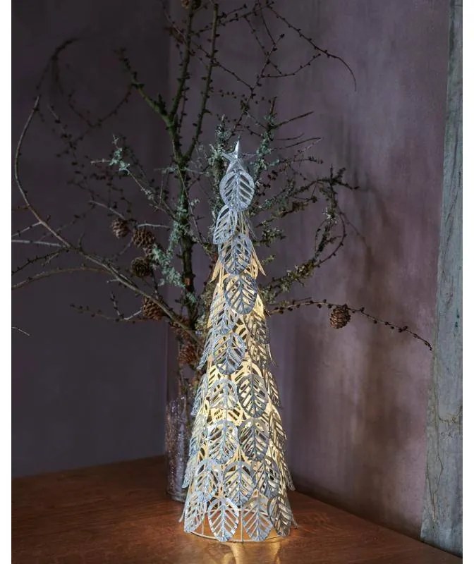 SIRIUS LED svetlo na stromček, strieborné, 43 cm