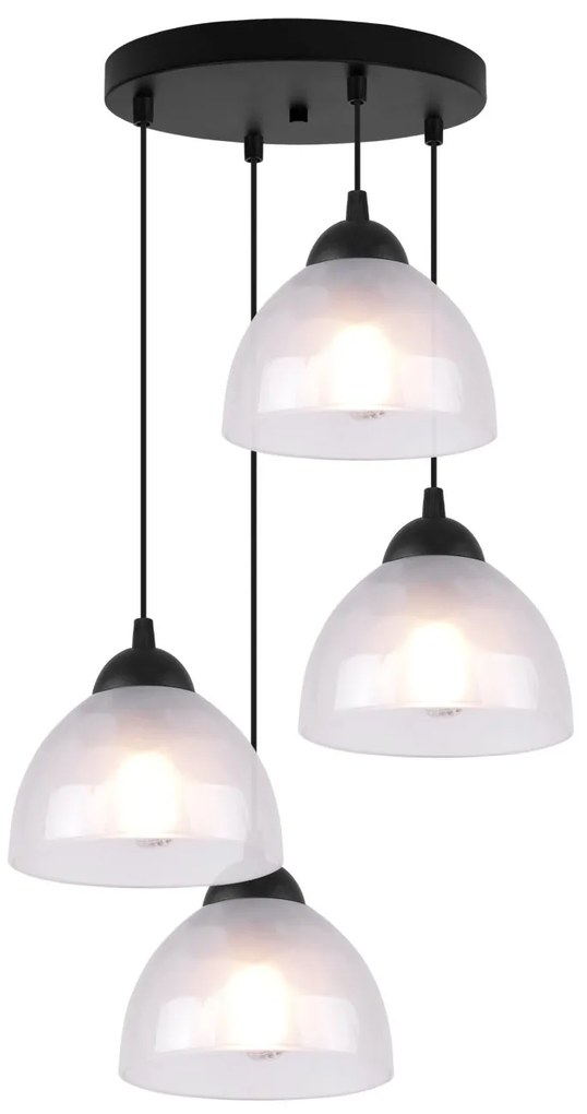 Závesné svietidlo Venice, 4x mliečne sklenené tienidlo, O