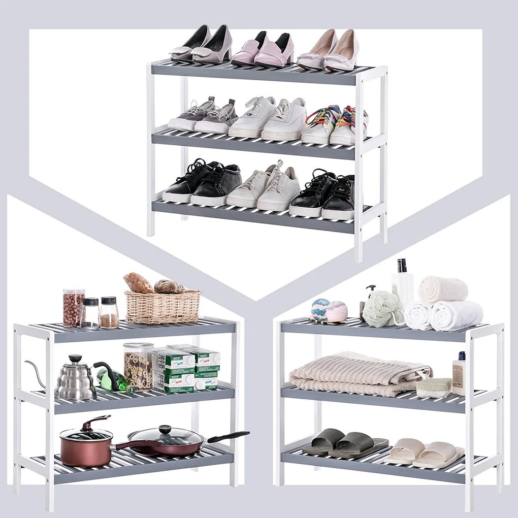 Praktický regál SKU Brycen šedo-biely