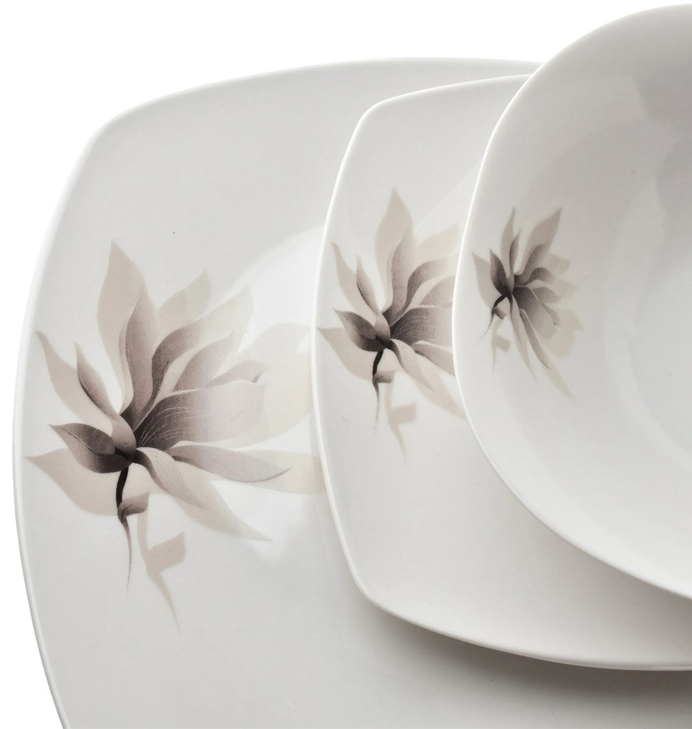 Porcelánová jídelní sada 18 ks talířů MAGNOLIA bílá