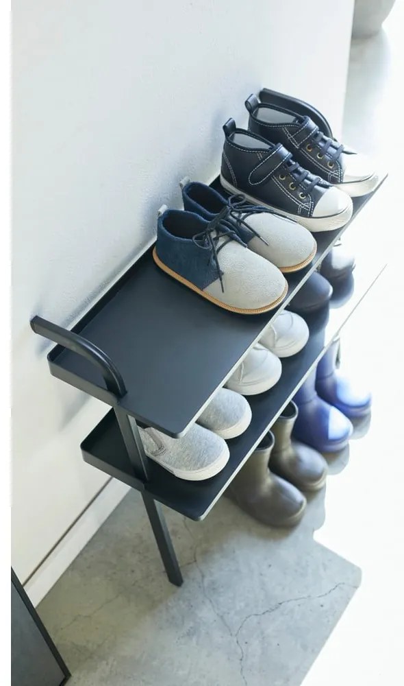 Čierny kovový detský stojan na topánky Tower – YAMAZAKI