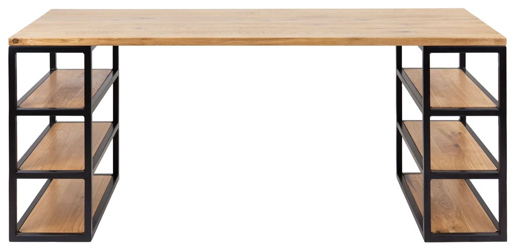 Wooded Pracovní stůl Arvada z masivu DUB Velikost stolu: 170 x 65 cm, Barva kovu: Černá