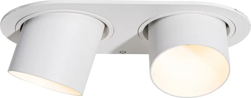 Sada 6 bielych 2-svetelných zapustených bodových svietidiel GU10 50 mm - Installa