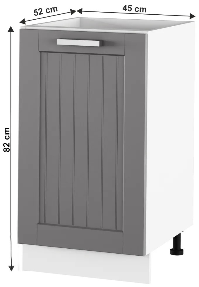 Dolná kuchynská skrinka Janne Typ 54 (tmavosivá + biela). Vlastná spoľahlivá doprava až k Vám domov. 1021211
