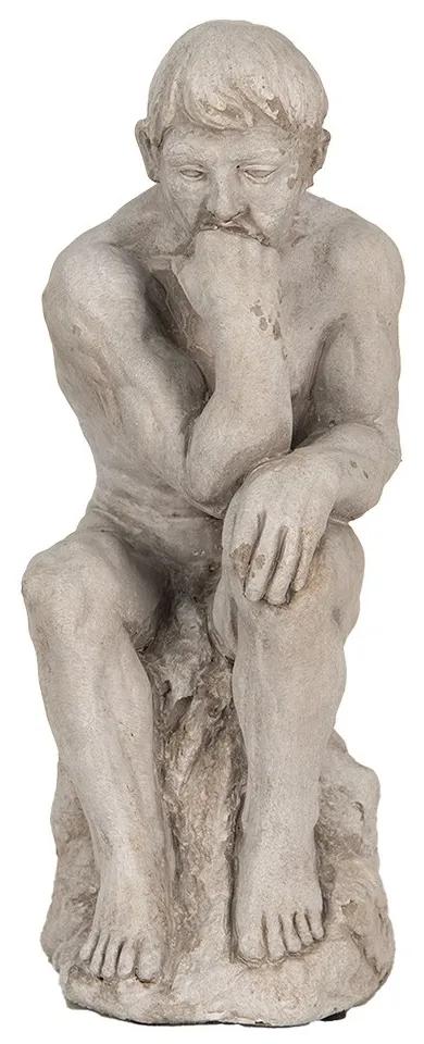 Šedá antik cementová socha muža - 16*12*31 cm