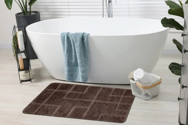 Kúpeľňový koberček SUPREME LINES línie, hnedý