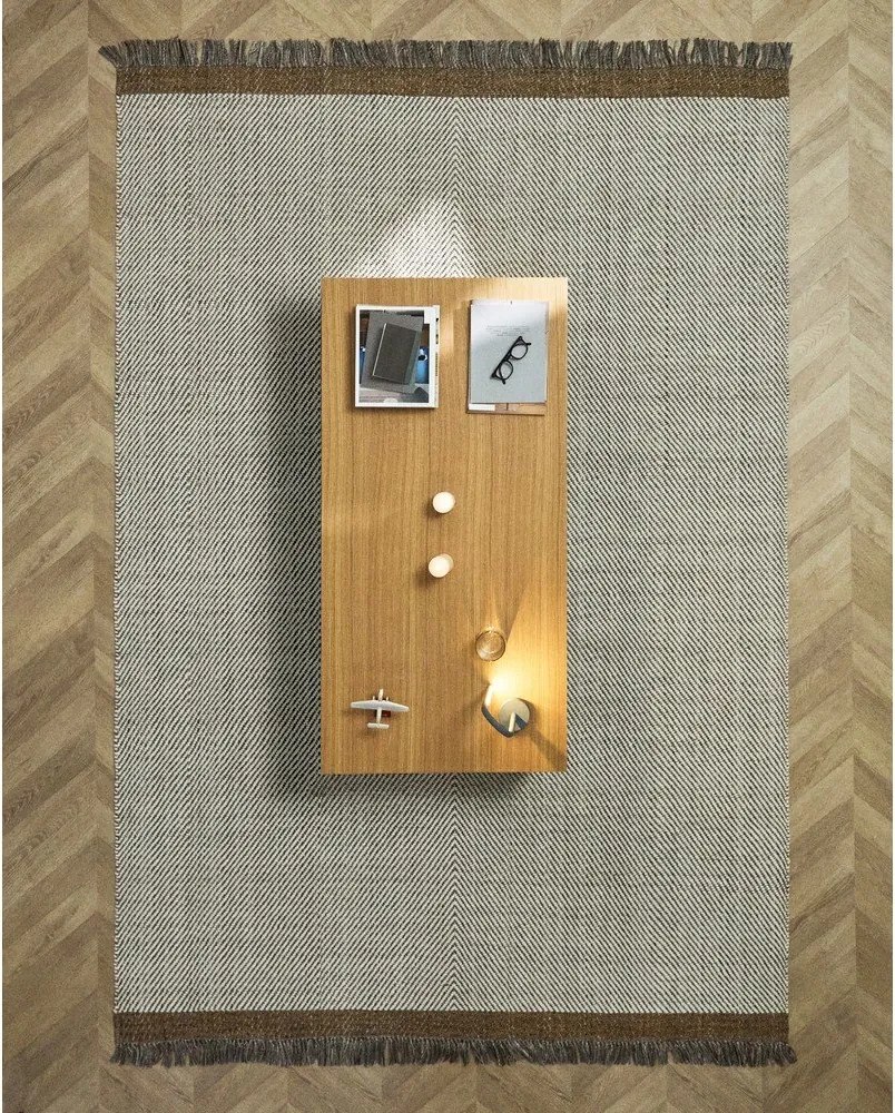 Krémový ručne tkaný vlnený koberec 200x300 cm Brina – Kave Home