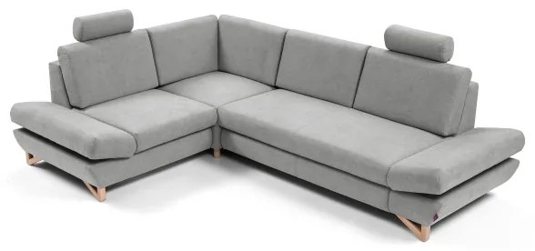 Rozkladacia rohová čalúnená sedacia súprava AVESTA s úložným priestorom do L, ľavé prevedenie, sivá