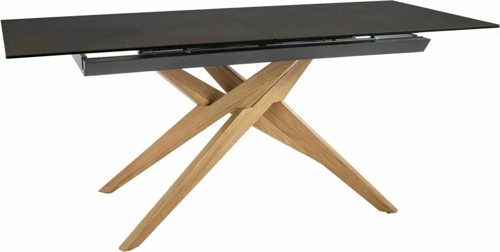 Jedálenský rozkladací stôl Loreto 180/230 cm keramika hnedý/dub prírodný