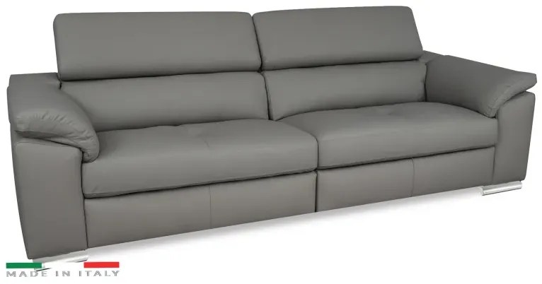 Moderná kožená pohovka LOREN II (4P), sivá (madras - 128 grey)