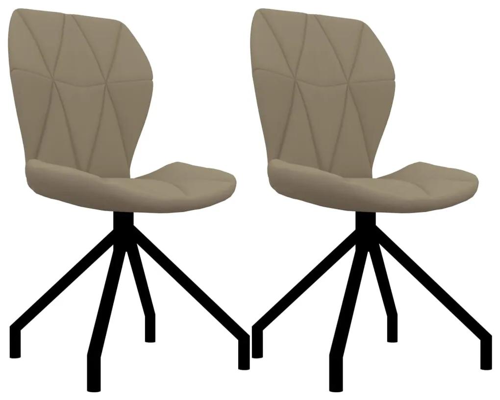 vidaXL Jedálenské stoličky 2 ks, kapučínová farba, umelá koža