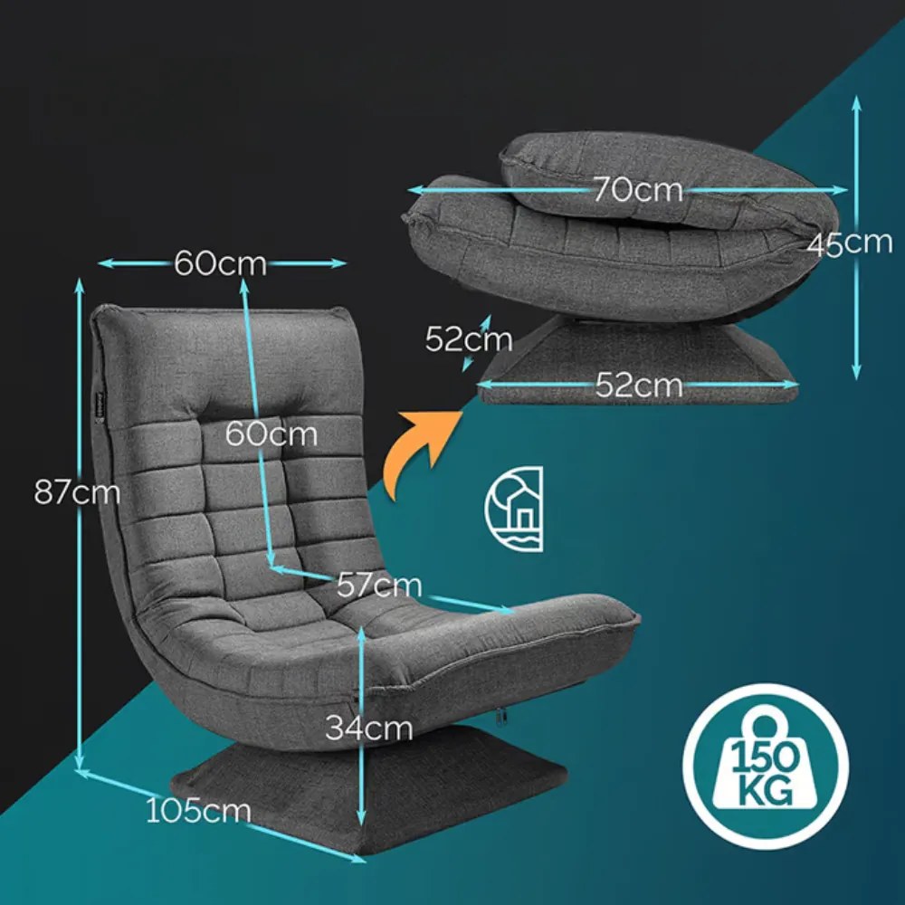 Leňoška ABERDEEN, 87x60x105cm, šedá Casaria