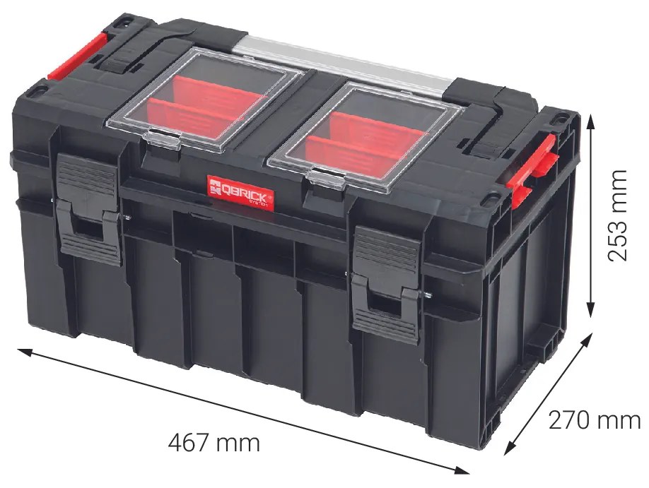 Kufrík na náradie Qbrick System PRO 500 Expert s hliníkovou rukoväťou