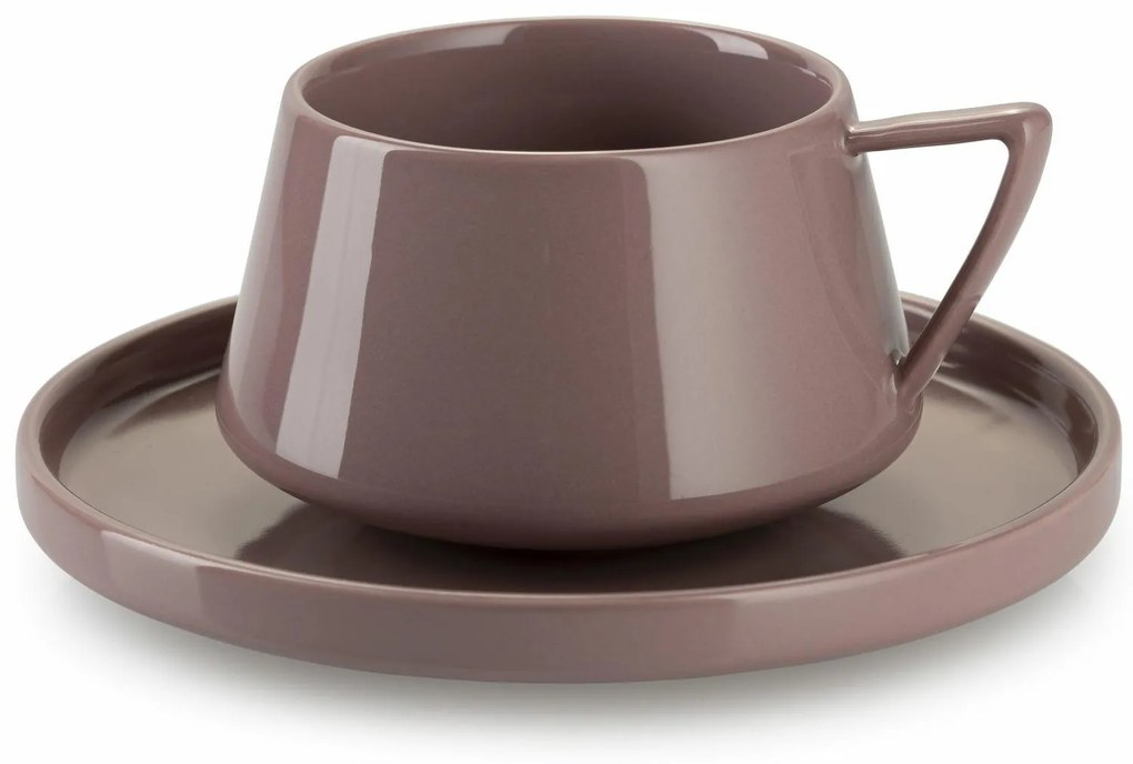 Porcelánová šálka s podšálkou Luna Pink 200 ml