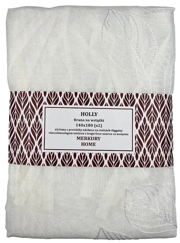 Záclona na stuhách Holly polyester biela 140x180 Merkury Home II/22